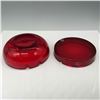 Image 2 : 2pc Red Glass Ashtray Set, One Sasaki Marked