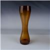 Image 2 : 3pc Amber Glass Vase Set, Mid-Century Modern Design