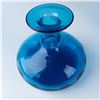 Image 2 : 3pc Hand-Blown Blue Glass Collection, Decanter and Vases