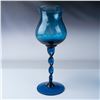 Image 4 : 3pc Hand-Blown Blue Glass Collection, Decanter and Vases