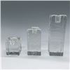 Image 1 : 3pc Textured Glass Candleholders