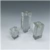 Image 2 : 3pc Textured Glass Candleholders