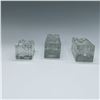 Image 3 : 3pc Textured Glass Candleholders