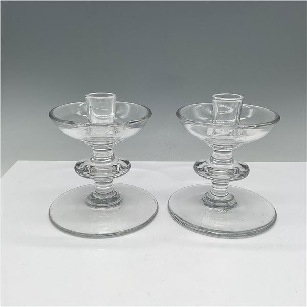 Pair of Val St. Lambert Crystal Candleholders