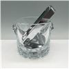 Image 1 : 3pc Orrefors Crystal Ice Bucket with Chrome Accessories