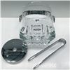 Image 3 : 3pc Orrefors Crystal Ice Bucket with Chrome Accessories