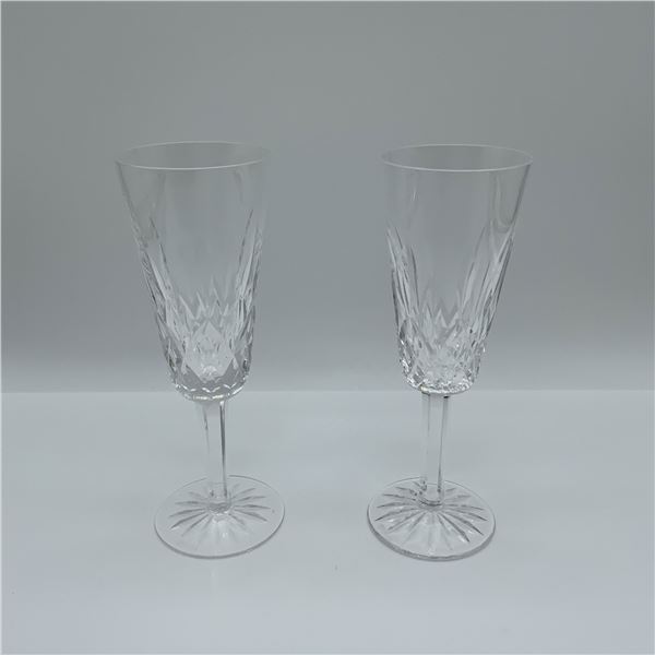 Waterford Crystal Champagne Flutes, Pair
