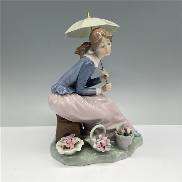 Nao by Lladro Seated Woman with Umbrella Figurine