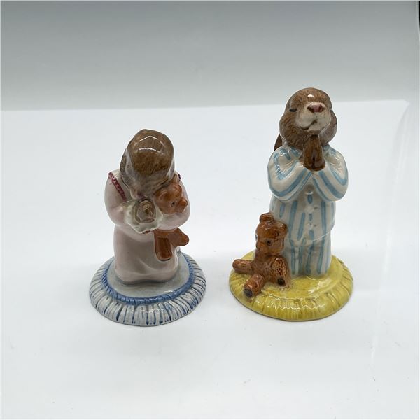2pc Royal Doulton Bunnykins Figurines, Goodnight & Bedtime