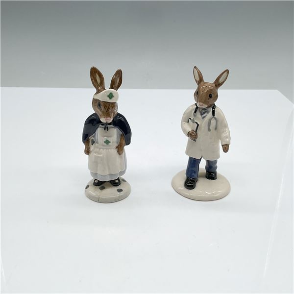 2pc Royal Doulton Bunnykins Figurines, Nurse and Doctor