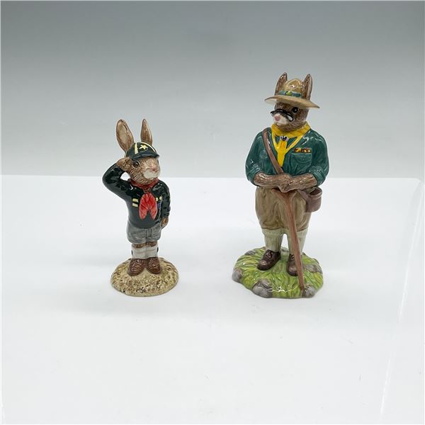 2pc Royal Doulton Bunnykins Figurines, Scout Leader