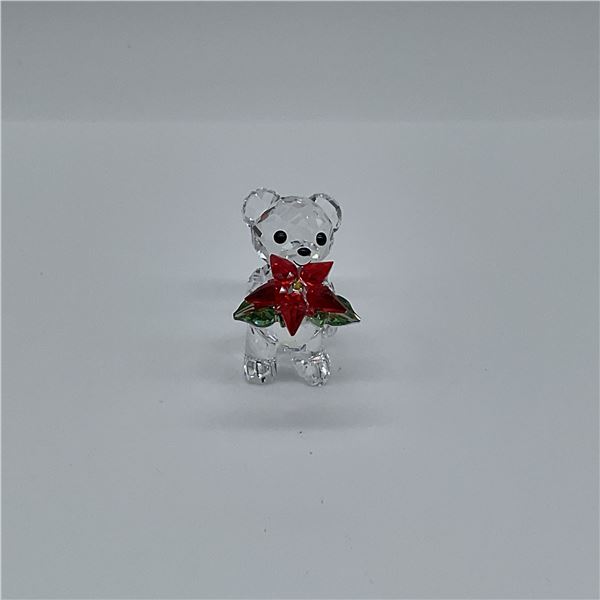 Swarovski Crystal Figurine Kris Bear, Poinsettia Flower