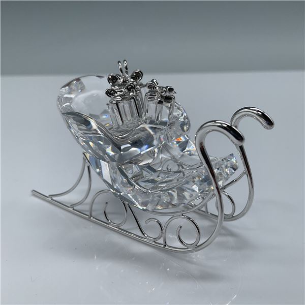 Swarovski Crystal Winter Sleigh Figurine with Silver Accents