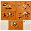 Image 1 : Orange Background Halloween Greeting Holiday Postcards 5