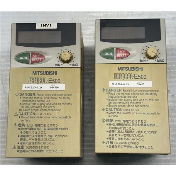 (2) Mitsubishi #FR-E520-0.2K Inverters