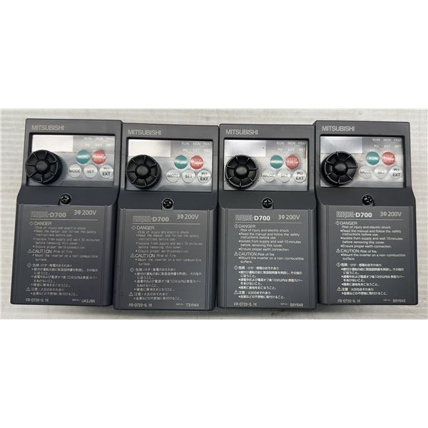 (4) Mitsubishi #FR-D720-0.1K Inverters
