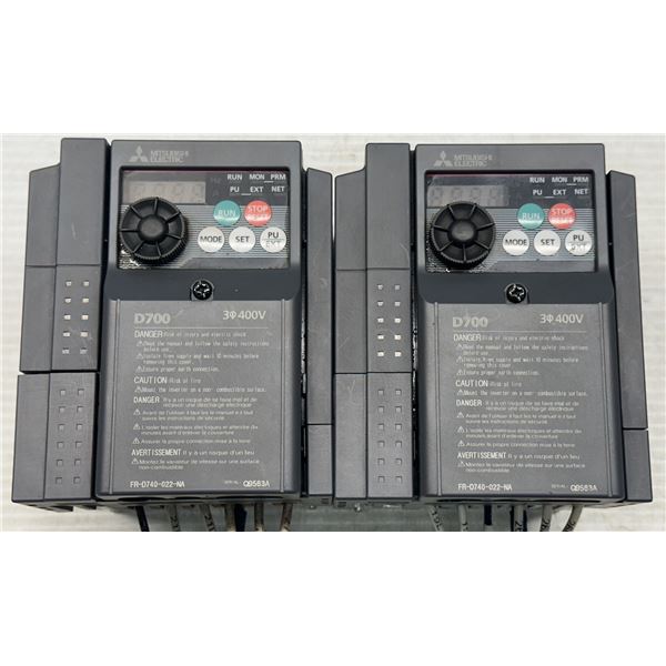 (2) Mitsubishi #FR-D740-022-NA Inverters