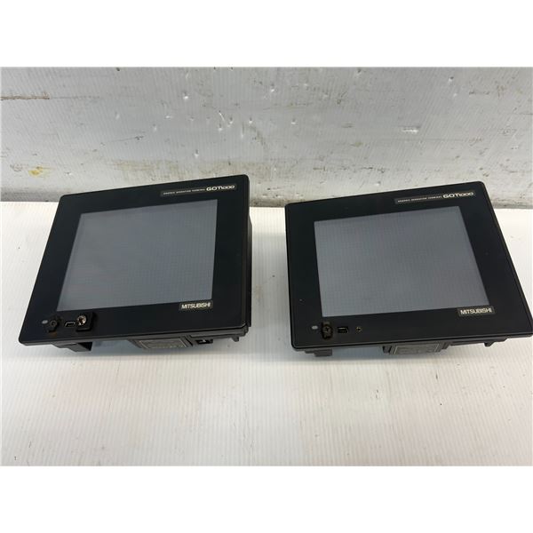 (2) Mitsubishi #GT1555-VTBD Terminals with #GT15-J71E71-100 Ethernet Interface Units
