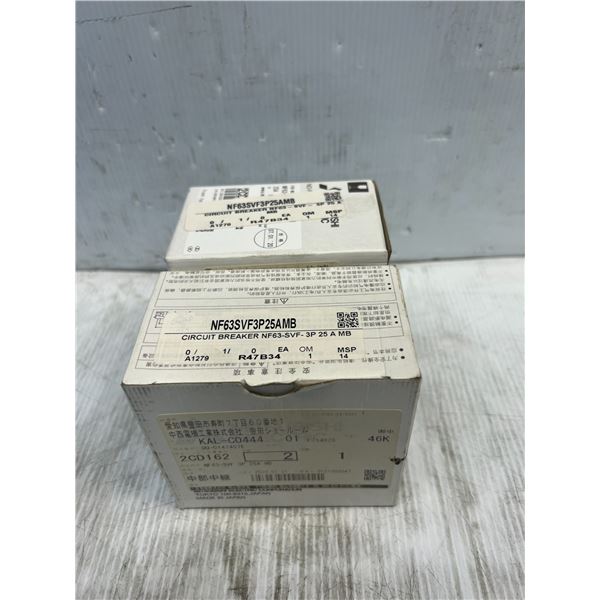 (2) Mitsubishi #NF63SVF3P25AMB Circuit Breakers