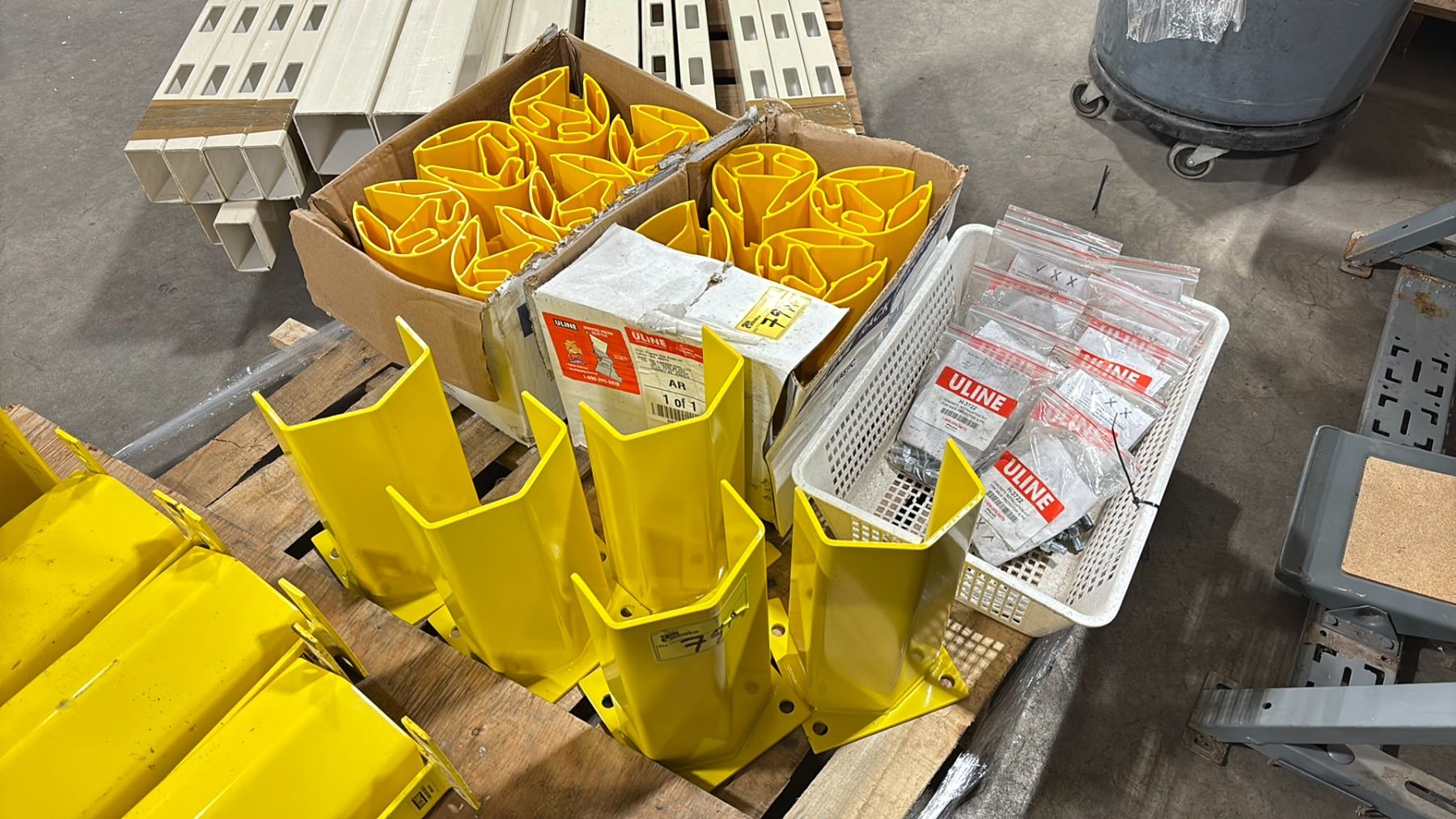 End Caps On Racking PALLET OF 5 ULINE YELLOW INDUSTRIAL PALLET RACKING END CAPS ( 7