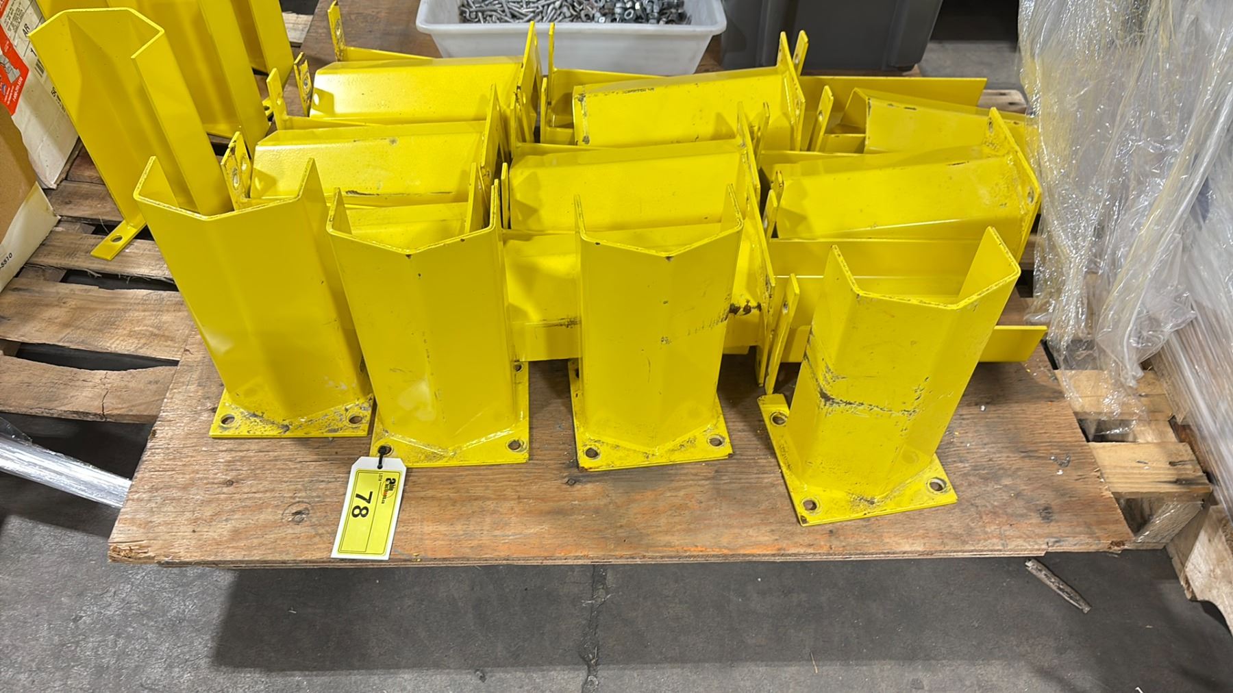 20 - ULINE YELLOW INDUSTRIAL PALLET RACKING END CAPS ( 7