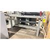 Image 2 : GREY METAL 2 TIER SHOP TABLE - 60"W X 30"D X 47"H