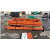 Image 2 : 4 - 95"H X 36"W ORANGE PALLET RACKING UPRIGHTS, 2 - 105"H X 32"W GREEN PALLET RACKING UPRIGHTS, 2 -
