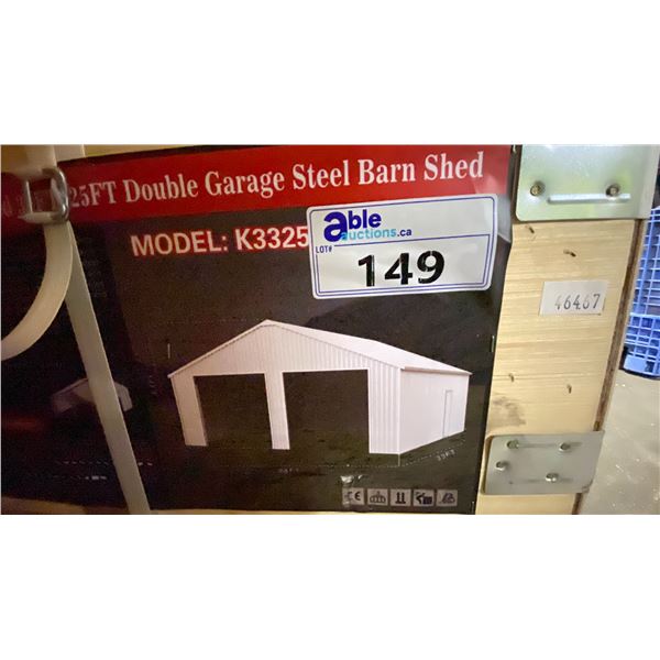 ALL METAL K3325 33'L X 25'W X 14'H DOUBLE GARAGE STEEL BARN SHED