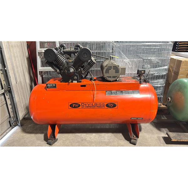 DEVILBISS WAT-5062 DEV-100 10HP 3PZ INDUSTRIAL ELECTRIC HORIZONTAL AIR COMPRESSOR