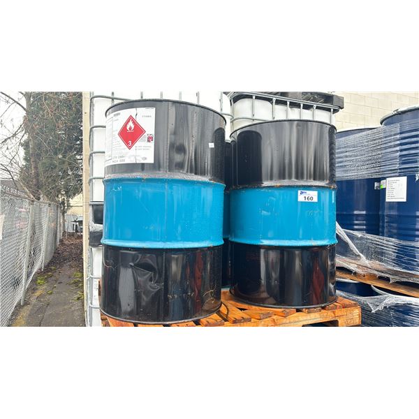 3 BLUE/ BLACK INDUSTRIAL METAL EMPTY BARRELS WITH NO LIDS
