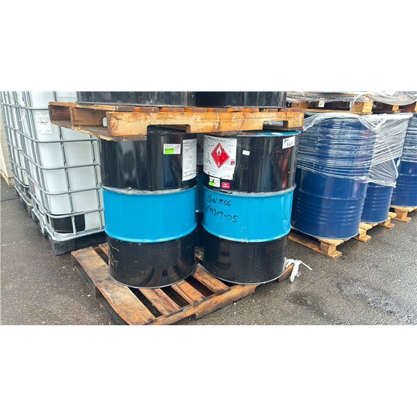 3 BLUE/ BLACK INDUSTRIAL METAL EMPTY BARRELS WITH NO LIDS