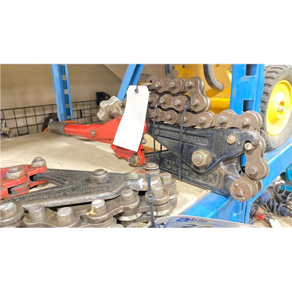 PAIR OF INDUSTRIAL CHAIN WRENCHES