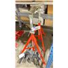 Image 2 : PAIR OF RIDGID INDUSTRIAL PIPE STANDS WITH ASSORTED ATTACHMENTS