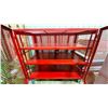 Image 2 : ULINE RED METAL MESH 2 DOOR 3 TIER 61' X 33' X 58" MOBILE LOCKABLE PRODUCT CART