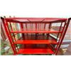 Image 2 : ULINE RED METAL MESH 2 DOOR 3 TIER 61' X 33' X 58" MOBILE LOCKABLE PRODUCT CART