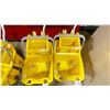 Image 2 : 2 TTS YELLOW COMMERCIAL MOBILE JANITORIAL MOP BUCKETS WITH RINGERS