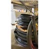 Image 2 : STACK OF ASSORTED SIZED INDUSTRIAL HOSES & BOX OF WEATHER STRIPPING