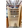Image 1 : 4 DOOR GLASS TOP DARK WOOD STORAGE CABINET, 12 TIER WOODEN WINE RACK, & PAIR OF ANTLERS