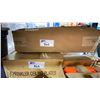 Image 8 : SHELF OF ASSORTED BINS OF PLUMBING SUPPLIES, PAINT ROLLERS, TOOLS, NAILS, SHOT PUT DISCS, &