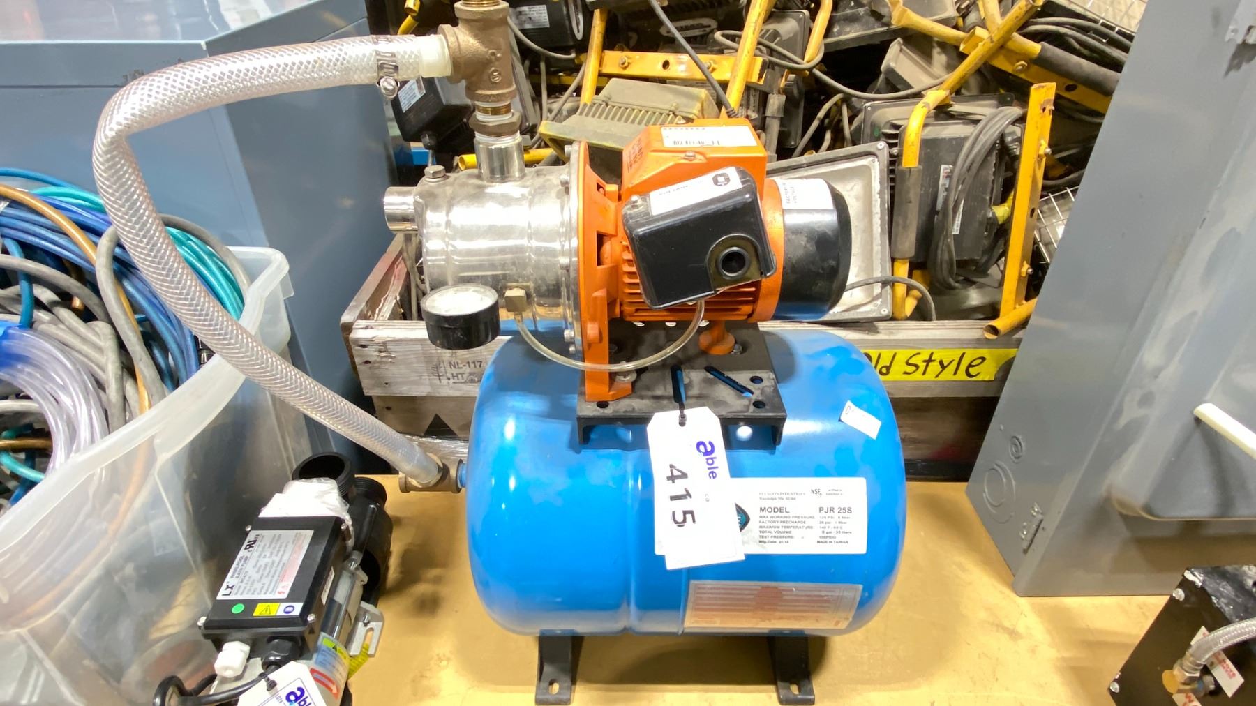 JET-RITE PJR 25S BLUE 125 PSI 9 GAL JET BATH TANK / PUMP SYSTEM - Able ...