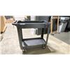 Image 2 : HUSKY BLACK PLASTIC 2 TIER MOBILE PRODUCT CART