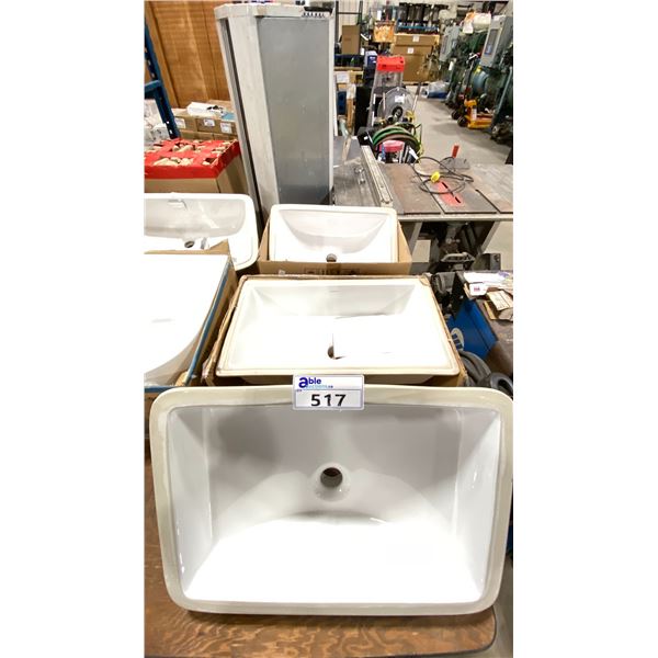 3 VARIOUS RESIDENTIAL CERAMIC BATHROOM VANITY SINKS