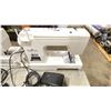 Image 2 : JANOME LIMITED EDITION WHITE ELECTRIC PORTABLE SEWING MACHINE WITH COVER & FOOT CONTROL