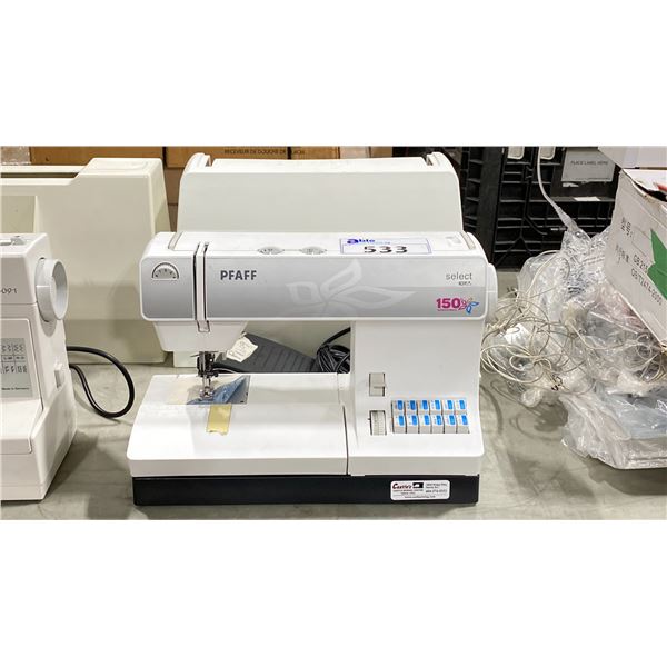 PFAFF SELECT 150 WHITE ELECTRIC PORTABLE SEWING MACHINE WITH COVER & FOOT CONTROL
