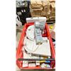 Image 2 : TABLE TOP OF ASSORTED ELECTRICAL COMPONENTS, SURFACE LIGHTS, BREAKERS, & POT LIGHTS *BINS INCLUDED*