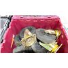 Image 2 : 2 PLASTIC FOLD TOP BINS OF INDUSTRIAL RUBBER 8" WHEEL CASTERS *BINS INCLUDED*