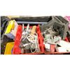 Image 3 : 2 PLASTIC FOLD TOP BINS OF INDUSTRIAL HARDWARE, GREASE GUNS, CAULKING GUNS, & C-CLAMPS *BINS