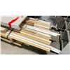 Image 2 : PALLET OF ASSORTED WOOD, WHITE ASSORTED MOULDINGS, METAL GRID WALL, BIFOLD CLOSET DOOR, 99"H X 34"W