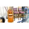 Image 2 : WHITE DESK 6'W X 30"D X 29"H , 2 SWIVEL BAR CHAIRS, 2 WOOD FRAMED SIDE CHAIRS,