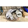 Image 2 : SHELF OF BRAIDED CABLE, HEX HEAD CONES, STAPLER, OUTLET COVERS, BLACK EXTERIOR LIGHTS, HAND SANDER
